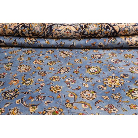 Tappeto Kashan Persia azzurro grigio 307x447