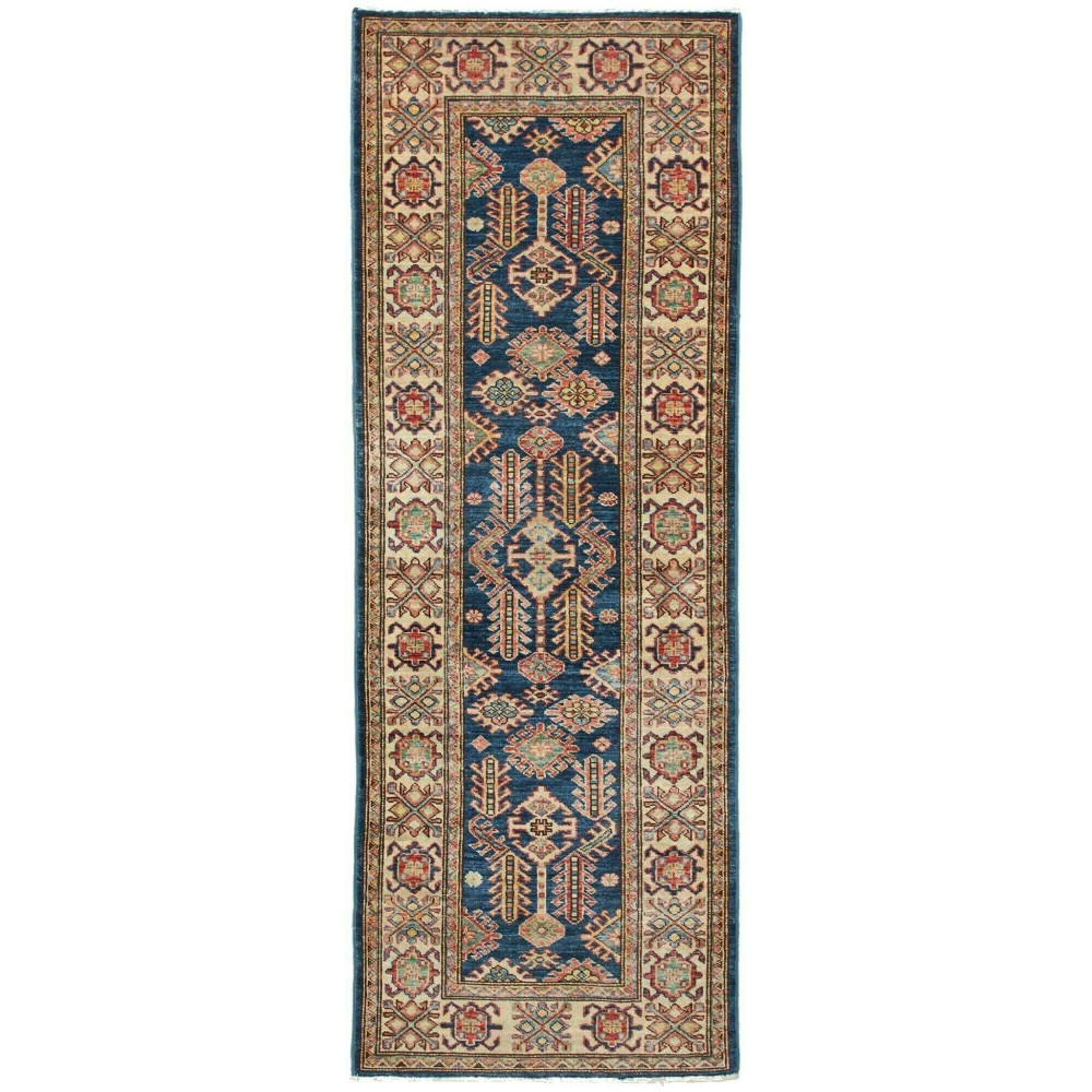 Tappeto Kazak Fine Pakistan bianco grigio 73x208