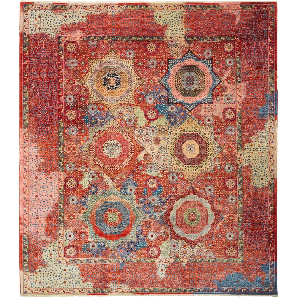 Tappeto Mamlouk Pakistan rosso giallo 253x287 Tappeto Mamlouk Pakistan rosso giallo 253x287