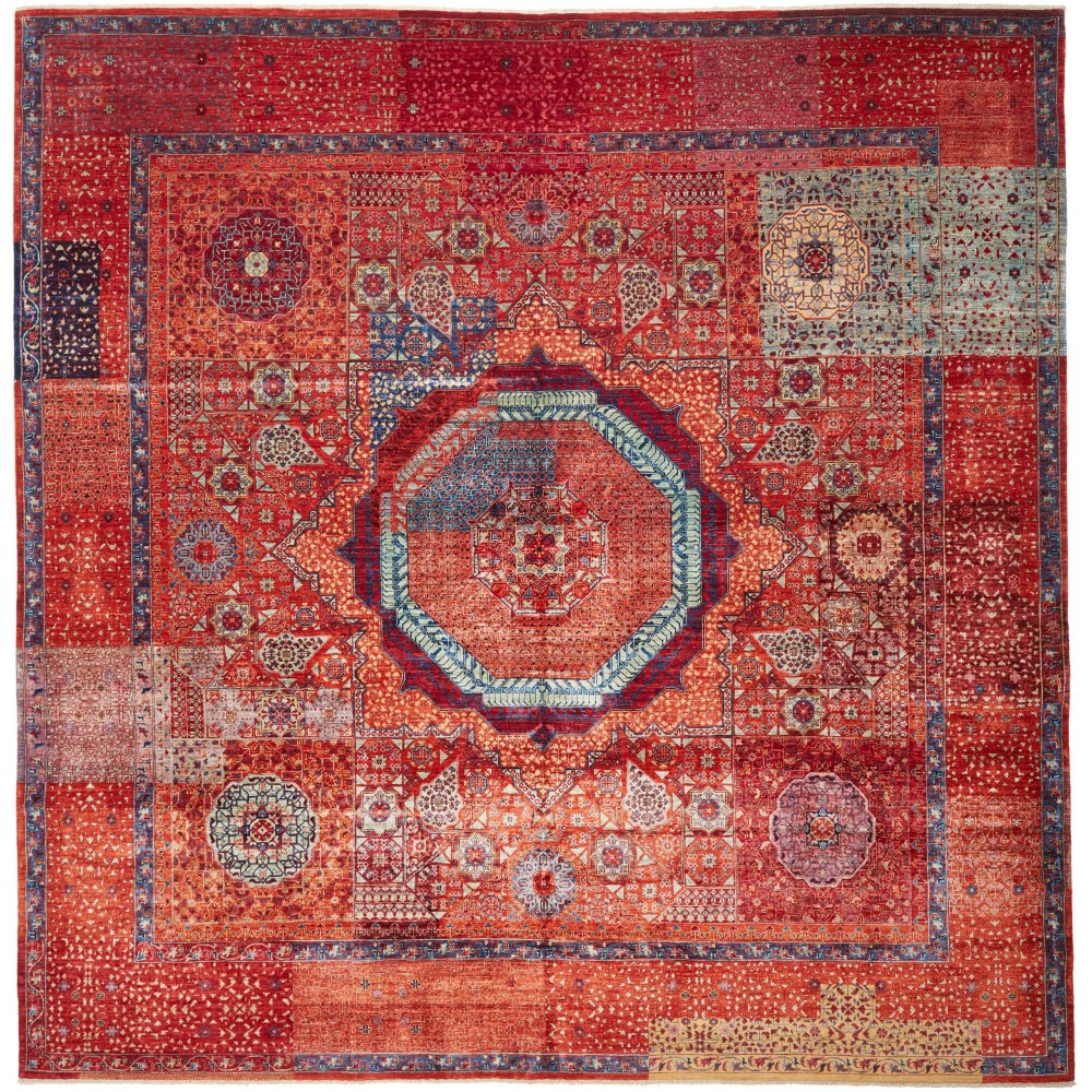 Tappeto Mamlouk Pakistan marrone grigio 299x299 Tappeto Mamlouk Pakistan marrone grigio 299x299