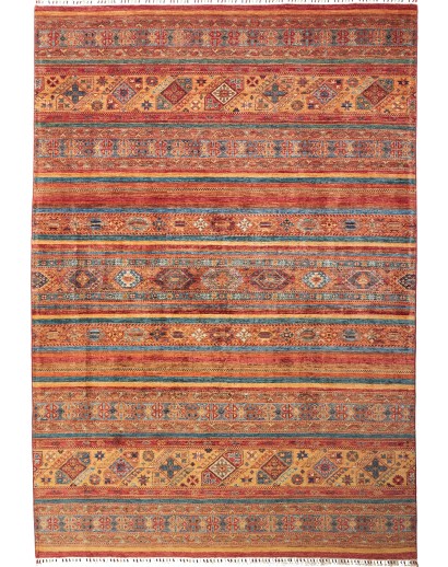 Tappeto Samarkand Pakistan rosso grigio 205x304