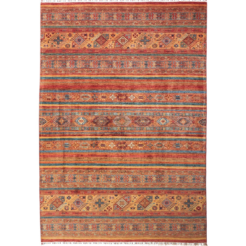 Tappeto Samarkand Pakistan rosso grigio 205x304 Tappeto Samarkand Pakistan rosso grigio 205x304