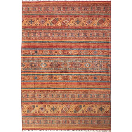 Tappeto Samarkand Pakistan rosso grigio 205x304