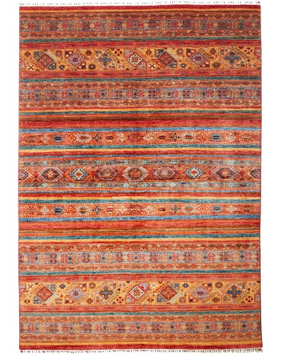 Tappeto Samarkand Pakistan rosso grigio 208x298