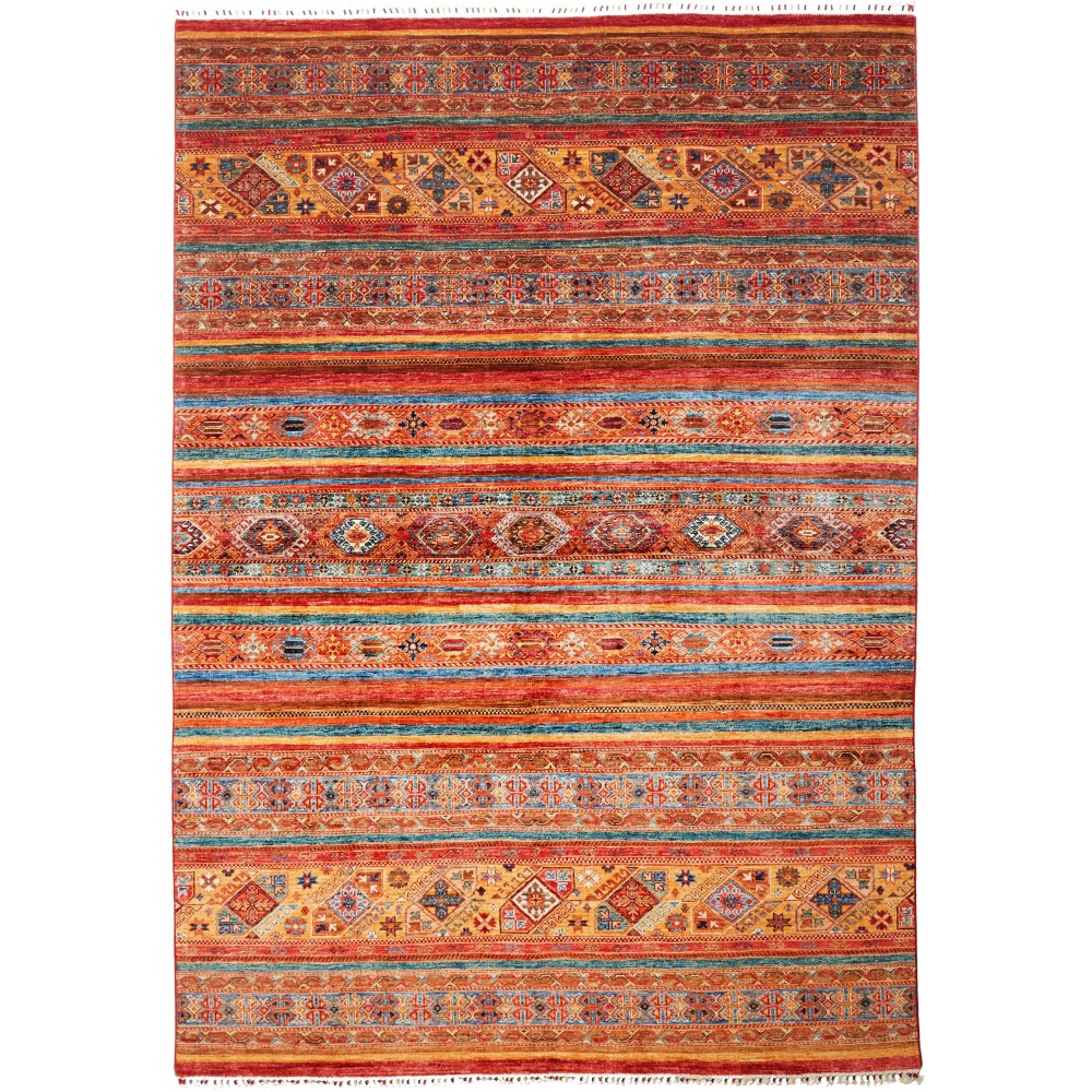 Tappeto Samarkand Pakistan rosso grigio 208x298 Tappeto Samarkand Pakistan rosso grigio 208x298
