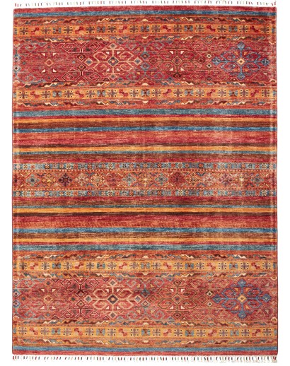 Tappeto Samarkand Pakistan rosso grigio 154x203
