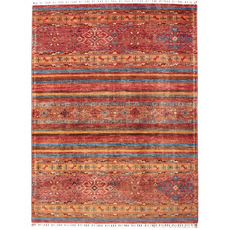 Tappeto Samarkand Pakistan rosso grigio 154x203