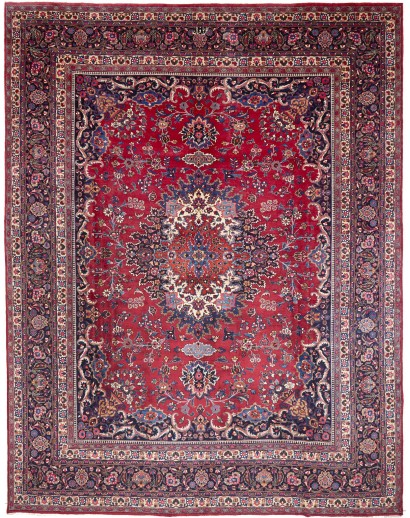 Tappeto Mashad Persia marrone grigio 318x408