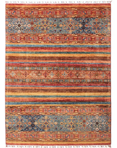 Tappeto Samarkand Pakistan rosso azzurro 152x205