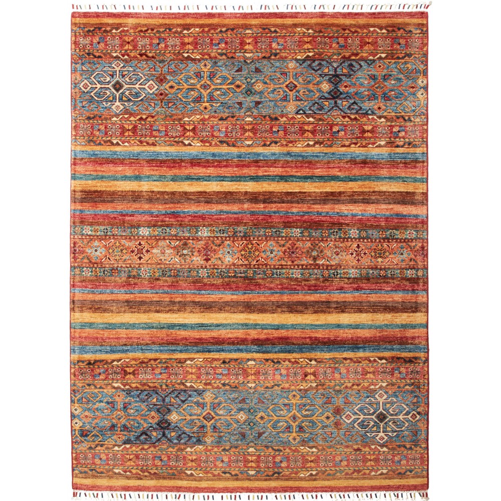 Tappeto Samarkand Pakistan rosso azzurro 152x205 Tappeto Samarkand Pakistan rosso azzurro 152x205