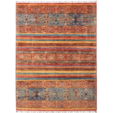 Tappeto Samarkand Pakistan rosso azzurro 152x205