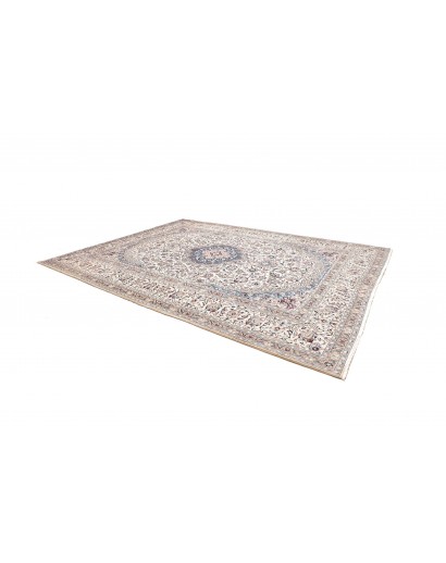 Tappeto Nain Kashmar Persia bianco azzurro 303x400