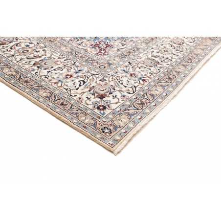 Tappeto Nain Kashmar Persia bianco azzurro 303x400