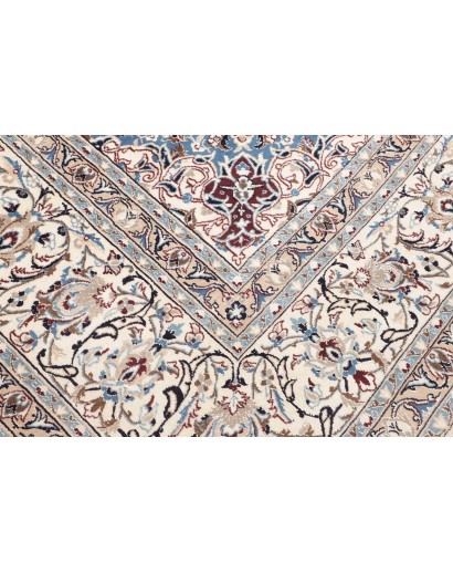 Tappeto Nain Kashmar Persia bianco azzurro 303x400