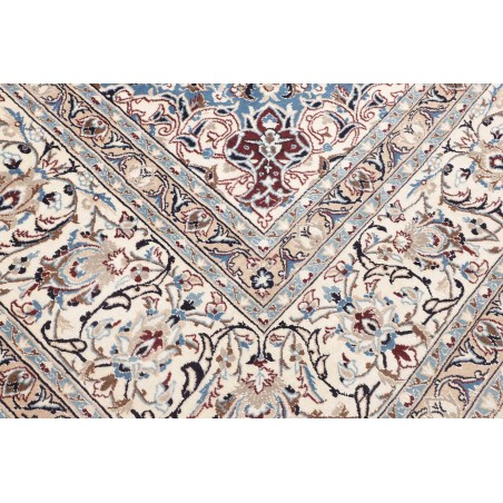 Tappeto Nain Kashmar Persia bianco azzurro 303x400