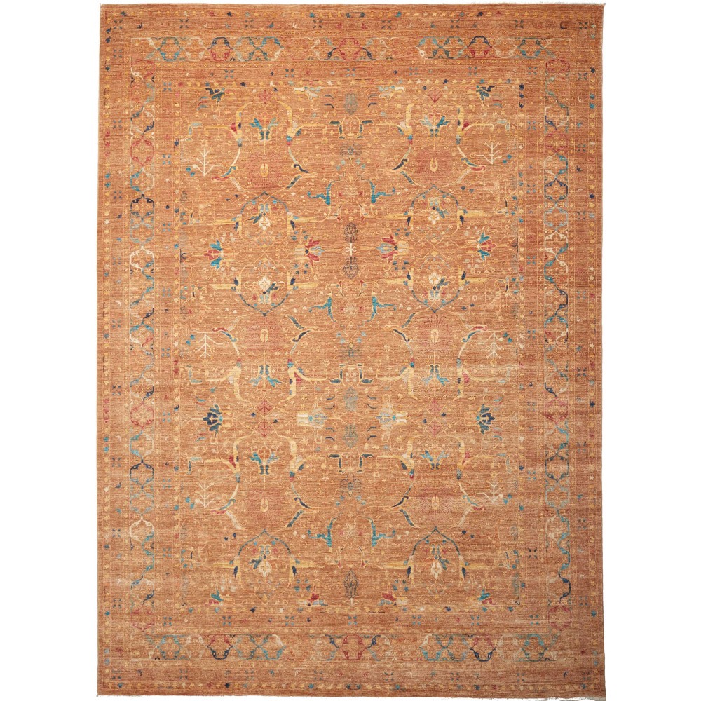 Tappeto Shahi Fine Pakistan arancione azzurro 269x369 Tappeto Shahi Fine Pakistan arancione azzurro 269x369
