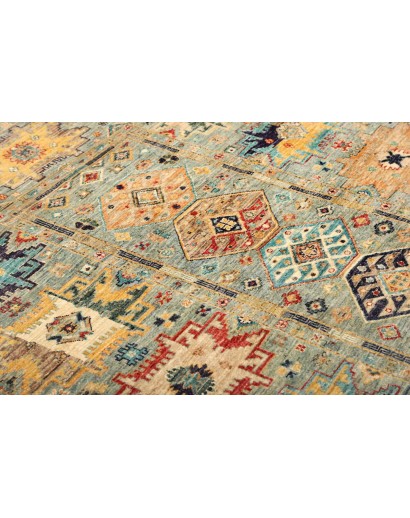 Tappeto Tribal Pakistan marrone azzurro 149x206