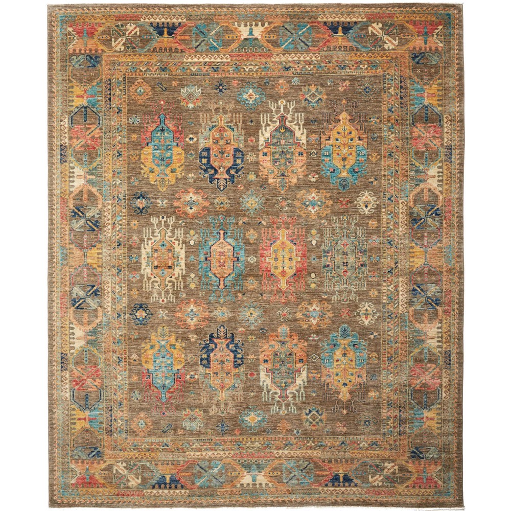 Tappeto Tribal Pakistan bianco marrone 247x302 Tappeto Tribal Pakistan bianco marrone 247x302