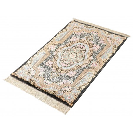 Tappeto Ghom seta Persia beige grigio 59x90