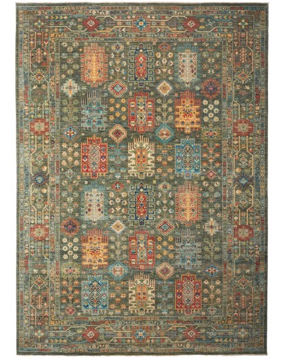 Tappeto Tribal Pakistan azzurro giallo 244x342