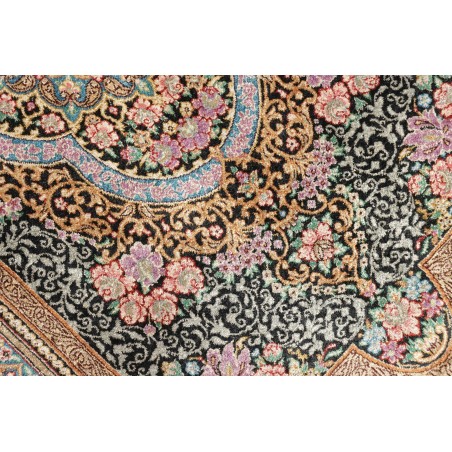 Tappeto Ghom seta Persia beige grigio 59x90