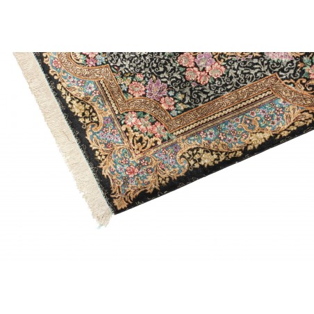 Tappeto Ghom seta Persia beige grigio 59x90