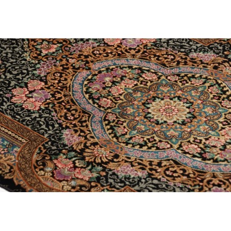 Tappeto Ghom seta Persia beige grigio 59x90