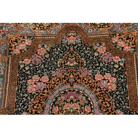 Tappeto Ghom seta Persia beige grigio 59x90