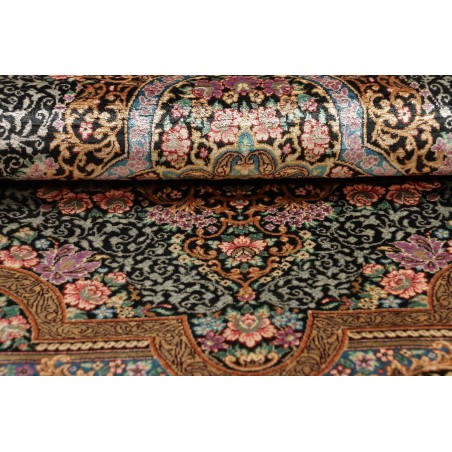 Tappeto Ghom seta Persia beige grigio 59x90