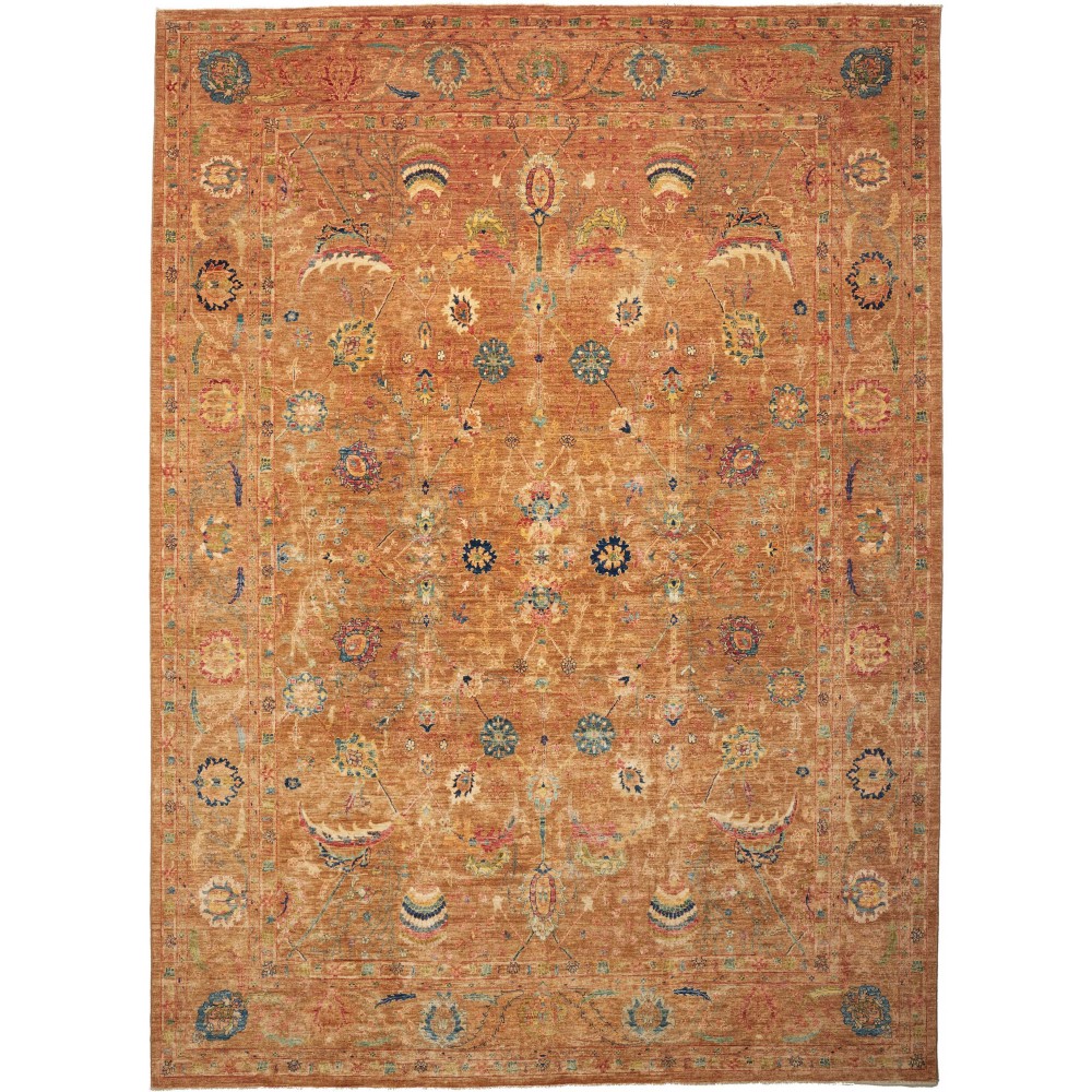 Tappeto Shahi Fine Pakistan arancione giallo 273x373 Tappeto Shahi Fine Pakistan arancione giallo 273x373
