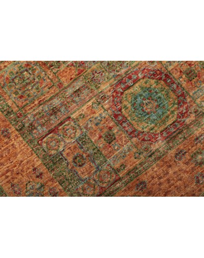 Tappeto Mamlouk Pakistan arancione azzurro 76x202