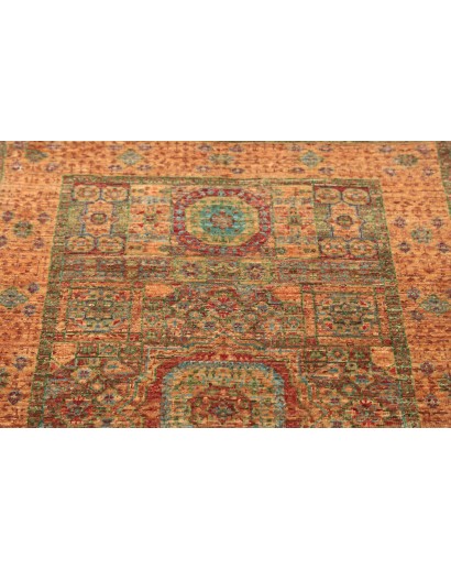 Tappeto Mamlouk Pakistan arancione azzurro 76x202