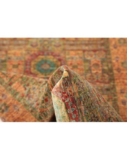 Tappeto Mamlouk Pakistan arancione azzurro 76x202