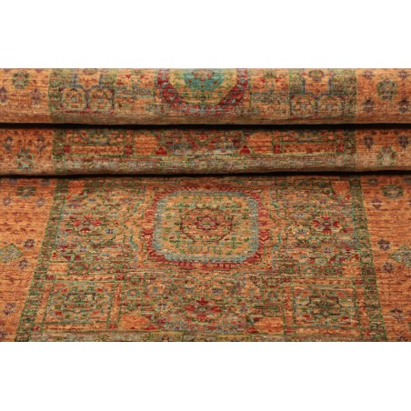 Tappeto Mamlouk Pakistan arancione azzurro 76x202