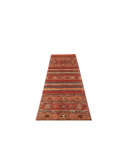 Tappeto Samarkand Pakistan rosso grigio 82x294