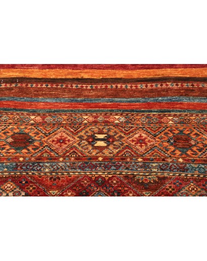 Tappeto Samarkand Pakistan rosso grigio 82x294