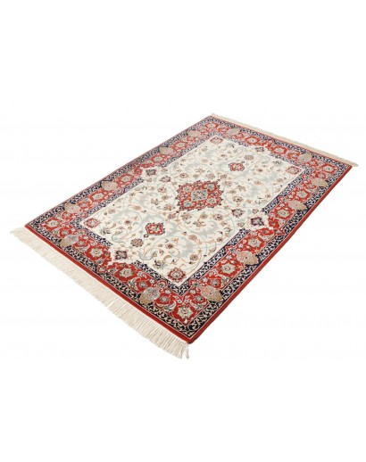 Tappeto Isfahan Persia bianco grigio 113x163
