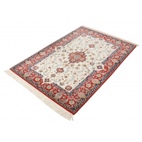 Tappeto Isfahan Persia bianco grigio 113x163