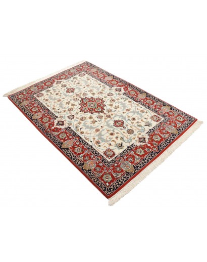 Tappeto Isfahan Persia bianco grigio 113x163