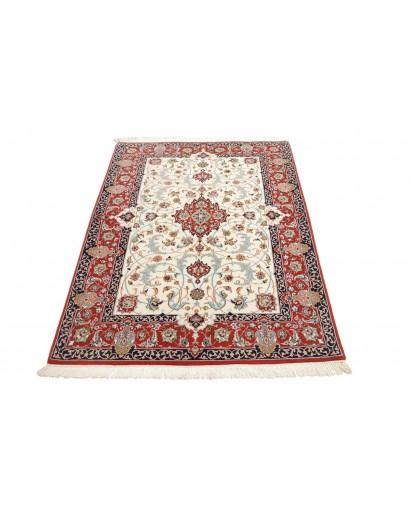 Tappeto Isfahan Persia bianco grigio 113x163