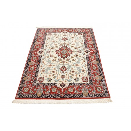 Tappeto Isfahan Persia bianco grigio 113x163