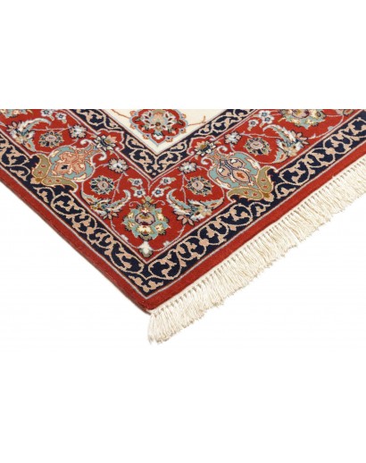 Tappeto Isfahan Persia bianco grigio 113x163