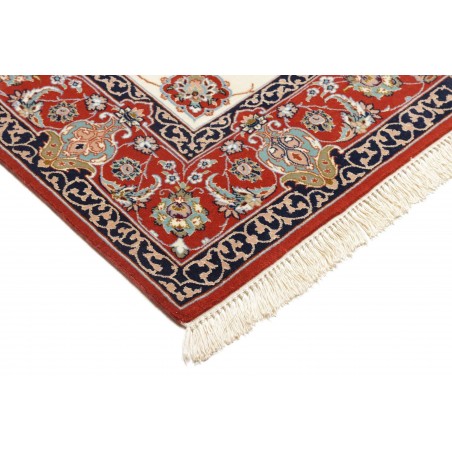 Tappeto Isfahan Persia bianco grigio 113x163