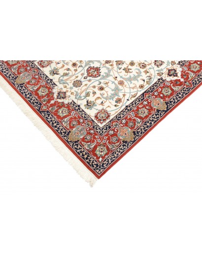 Tappeto Isfahan Persia bianco grigio 113x163