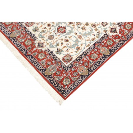 Tappeto Isfahan Persia bianco grigio 113x163