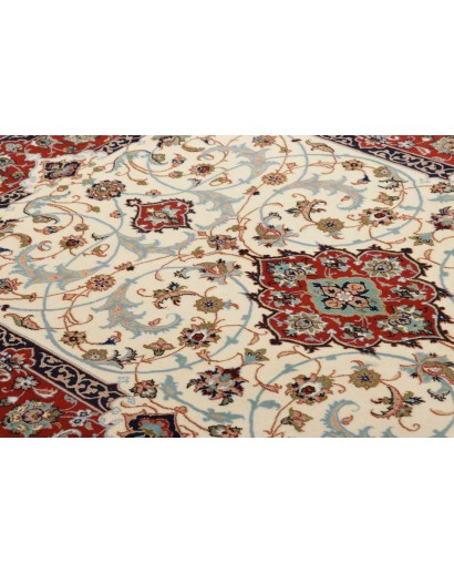 Tappeto Isfahan Persia bianco grigio 113x163