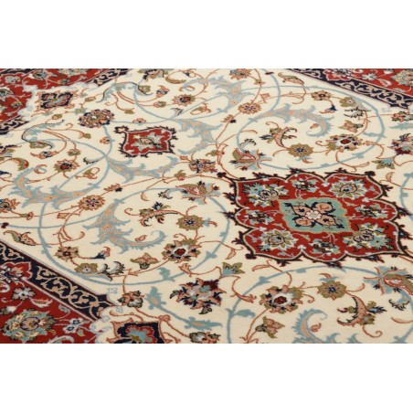 Tappeto Isfahan Persia bianco grigio 113x163