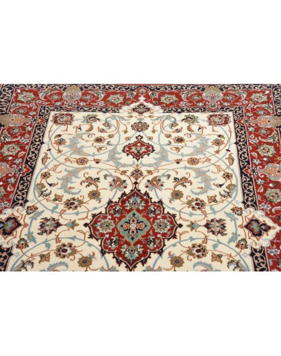 Tappeto Isfahan Persia bianco grigio 113x163