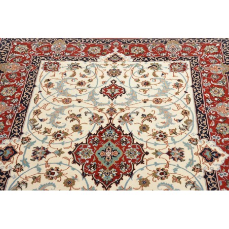 Tappeto Isfahan Persia bianco grigio 113x163