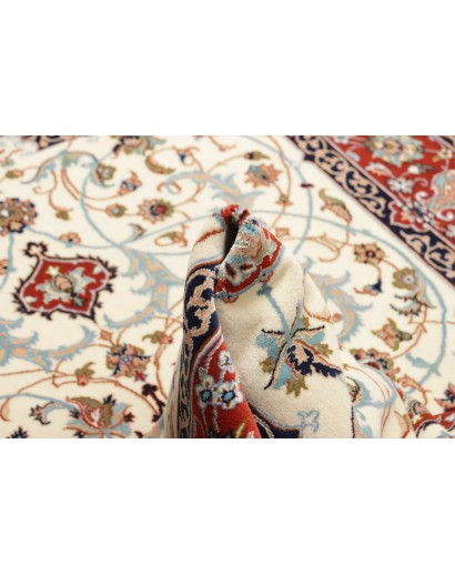 Tappeto Isfahan Persia bianco grigio 113x163